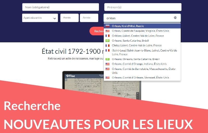 Nouveautés dans la recherche par lieux