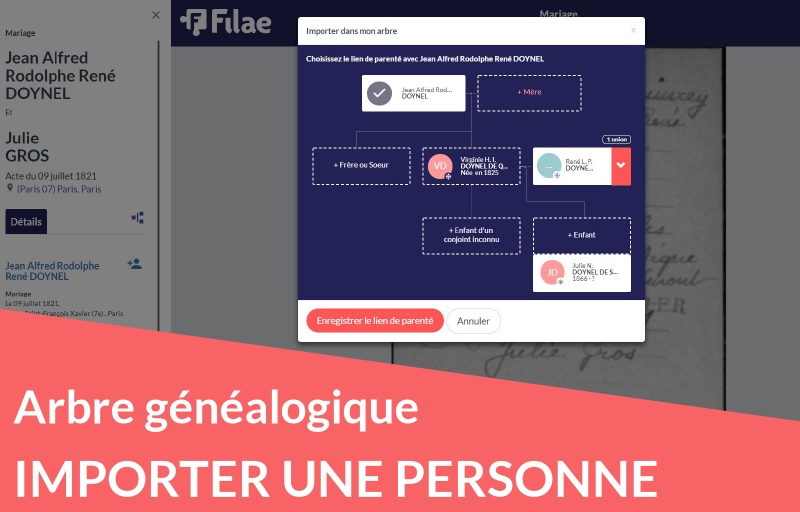 Importer une personne dans votre généalogie