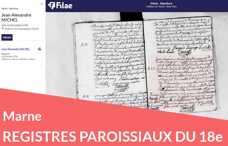 Nouveau : les registres paroissiaux de la Marne (18e) Nouveau : les registres paroissiaux de la Marne (18e)