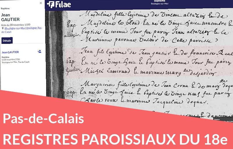 Nouveau : registres paroissiaux du Pas-de-Calais au 18e siècle