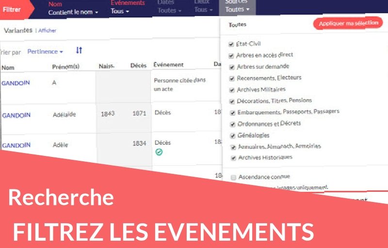 Nouveau : filtrez les événements sourcés