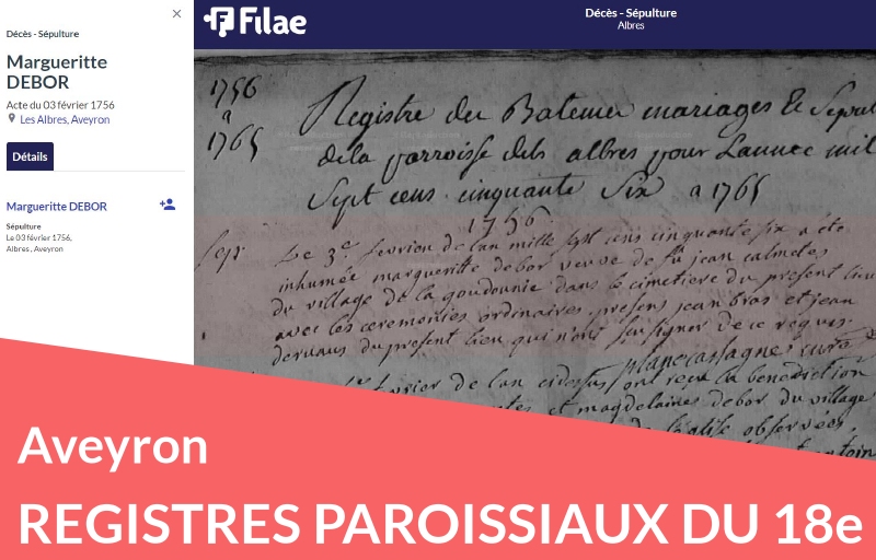 Nouveau : les registres paroissiaux de l’Aveyron (18e)