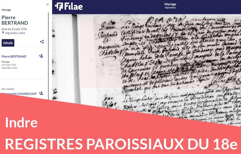Nouveau : les registres paroissiaux de l’Indre (18e)