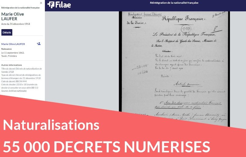 Naturalisations : plus de 55 000 décrets numérisés