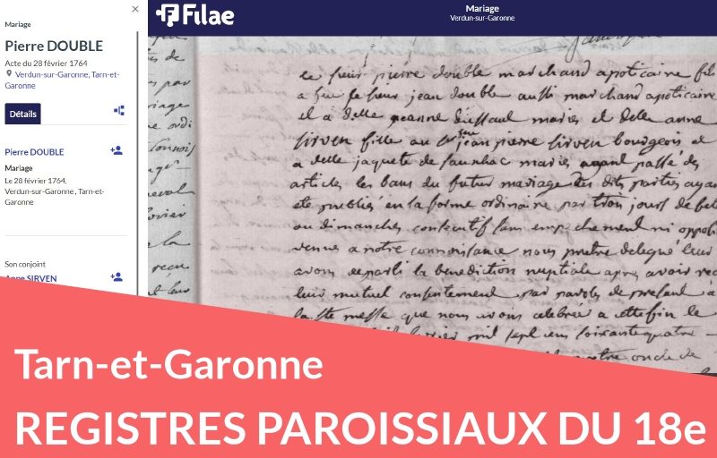 Registres paroissiaux du Tarn-et-Garonne numérisés et indexés