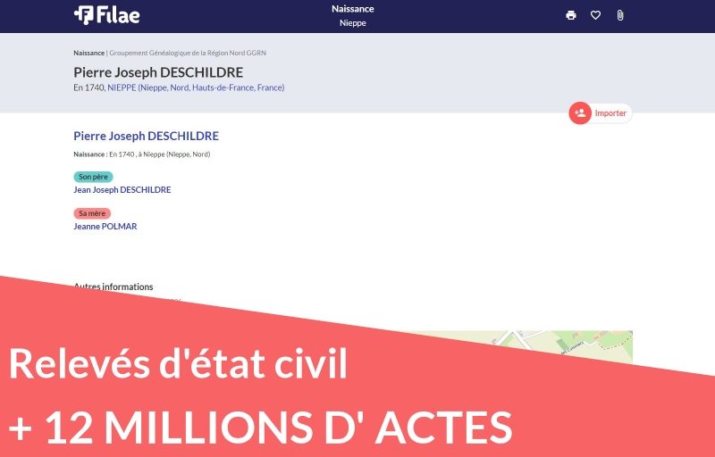 12 millions de nouveaux relevés d’état civil