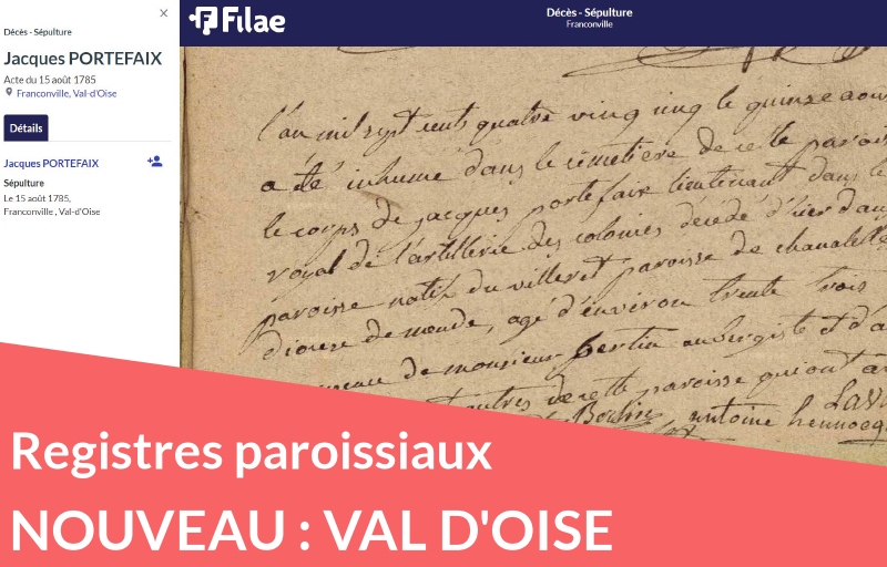 Nouveau : registres paroissiaux du Val d’Oise au XVIIIe siècle