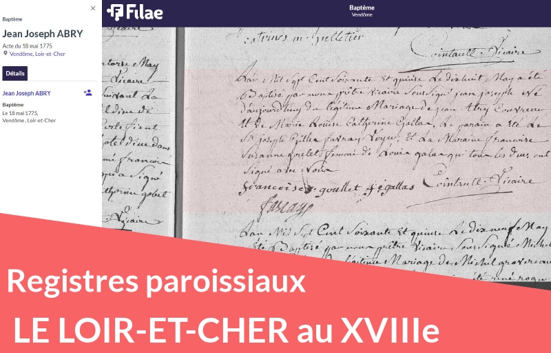 Nouveau : registres paroissiaux du Loir-et-Cher (XVIIIe siècle)