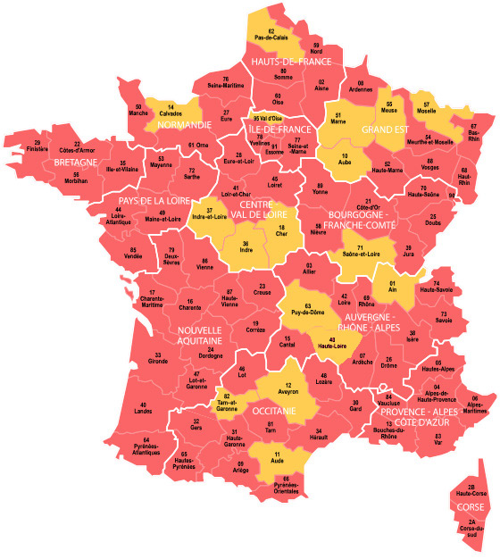 carte des registres paroissiaux