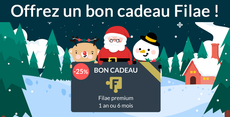 Offrez un bon cadeau Filae pour Noël