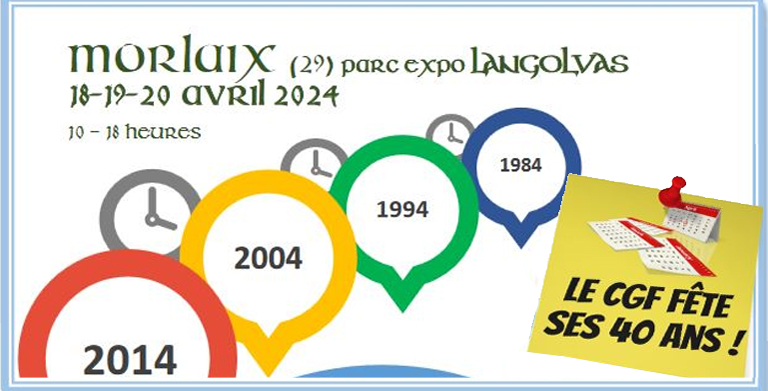 Salon de généalogie à Morlaix 18-20 avril 2024