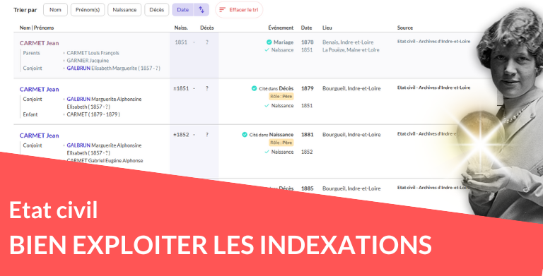 Bien exploiter les indexations enrichies de l’état civil