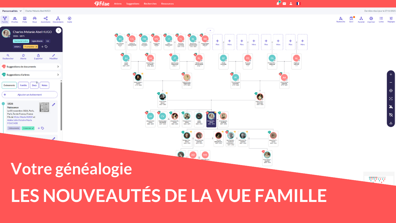 Evolution et nouveautés de la vue Famille Evolution et nouveautés de la vue Famille